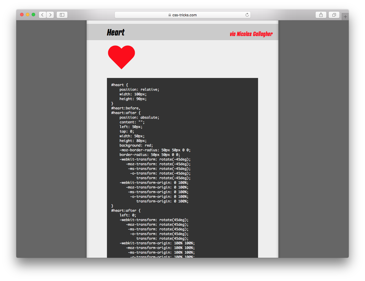 Screenshot from the Shapes of CSS page on CSS-Tricks