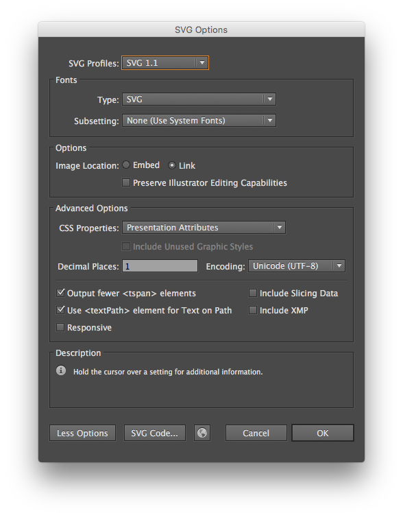 Traditional SVG export in Illustrator